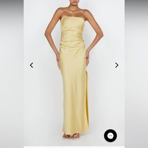 Reformation Ballard Yellow Silk Dress